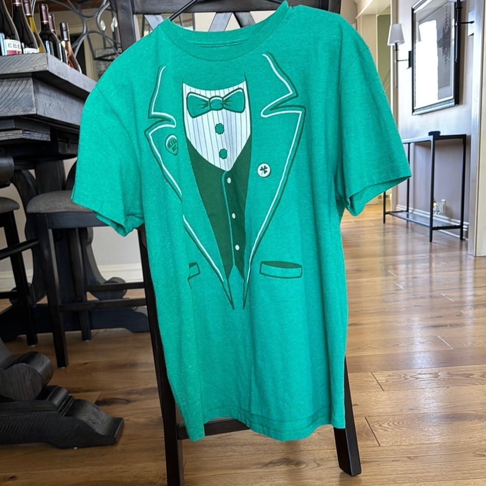 Ripple Junction Green and White Tuxedo Tee